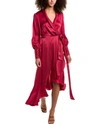 Zimmermann Silk Wrap Midi Dress In Red
