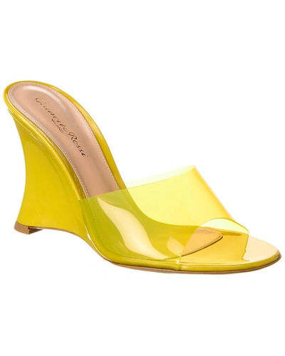 GIANVITO ROSSI FUTURA 95 VINYL & PATENT WEDGE SANDAL