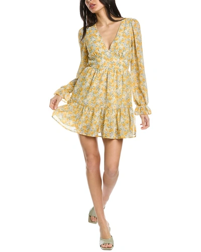 Destinaire Tiered Floral Dress In Yellow