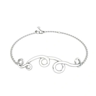 Gucci 1986 Wiggle Wiggle Bracelet In Cloud White & Rhodium