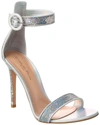 Gianvito Rossi Lennox Studded Suede Sandals In Silver