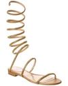 René Caovilla Rene Caovilla Rene Flat Crystal Embellished Sandals In Gold