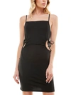 NO COMMENT JUNIORS WOMENS RIBBED CUT-OUT BODYCON DRESS