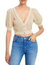 ALICE AND OLIVIA WOMENS KNIT CROP CARDIGAN SWEATER