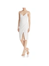 Black Halo Bowery Womens Textured Faux-wrap Sheath Dress In Multi