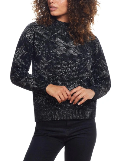 Weatherproof Vintage Womens Mockneck Ribbed Knit Pullover Sweater In Black