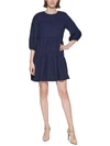 CALVIN KLEIN WOMENS TIERED TEXTURED SHIFT DRESS