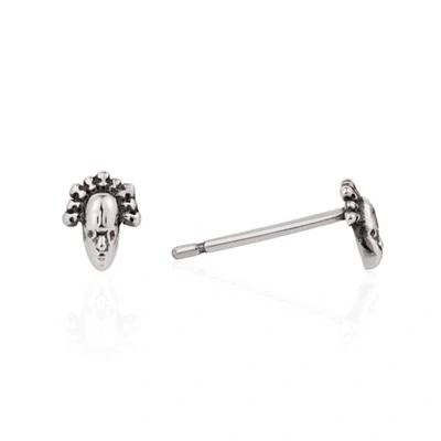 Gucci Tiny Voodoo Legba Earrings Silver