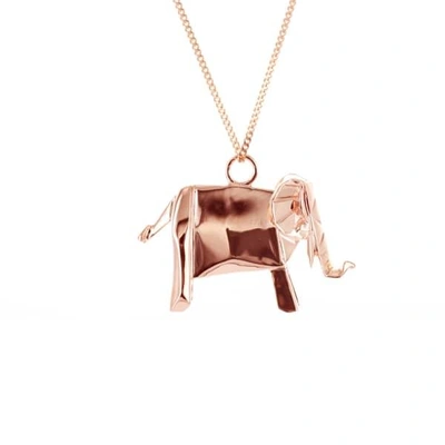 Gucci Elephant Necklace Pink Gold Plated
