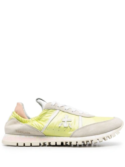 Premiata Sean Lace-up Sneakers In <p>light Yellow Sean Lace-up Sneakers From  Featuring Light Yellow, Front Lace-up Fastening,