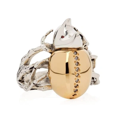 Yasmin Everley Jewellery Gilded Rhino Beetle Ring