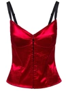 DOLCE & GABBANA RED SATINB CORSET WITH TOP-STITCHING AND HOOK-EYE FASTENING IN ACETATE WOMAN