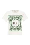RED VALENTINO RED VALENTINO COTTON JERSEY T-SHIRT WITH LOGO