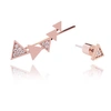 ASTRID & MIYU Black Magic Triangle Earrings in Rose Gold