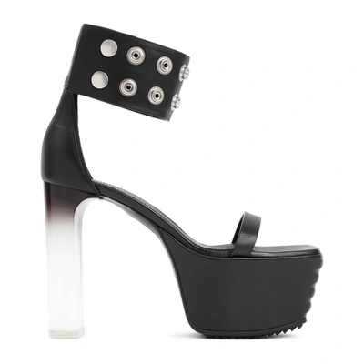 Rick Owens Eyelet Strap Detail Platform Sandals In Black