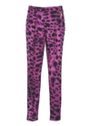 Roberto Cavalli Graphic-print Straight Trousers In Fuchsia