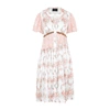 Simone Rocha Puff Sleeve Asymmetric Ruffle Tiered Shirtdress In Multicolour