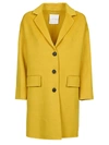 Skill&genes Single-breasted Coat In Yellow