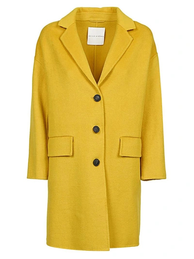 Skill&genes Single-breasted Coat In Yellow