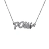 EDGE ONLY POW LETTERS NECKLACE IN SILVER