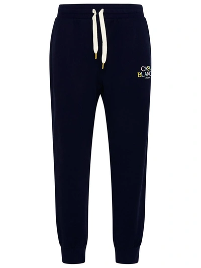 Casablanca Blue Cotton Sporty Pants In Navy