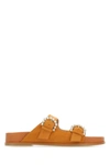 Stuart Weitzman Leather Slippers In Orange