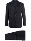 Tagliatore Single-breasted Wool Suit In Blue