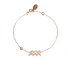 Latelita London Zodiac Horoscope Star Sign Bracelet Aquarius Rosegold In Gold