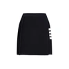 Thom Browne Pleated Mini Wrap Skirt In Blue