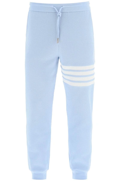 Thom Browne 4-bar Tapered Track Pants In Blue