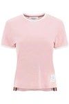 Thom Browne Cotton Jersey T-shirt In Pink