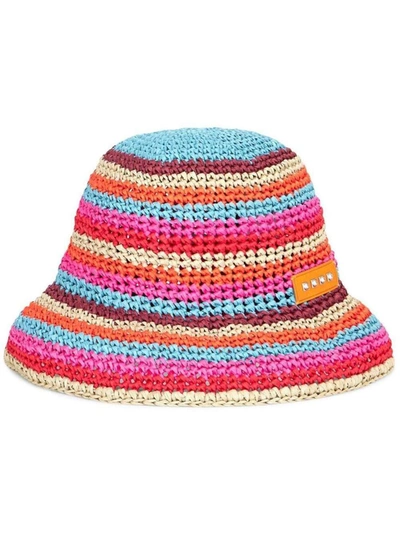 Etro Tricot Crochet Bucket Hat In Multicolour