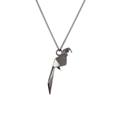 Gucci Mini Parrot Necklace Gun Metal