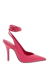ATTICO POINTED TOE PUMPS WITH STRAP DETAIL IN PINK LEATHER WOMAN