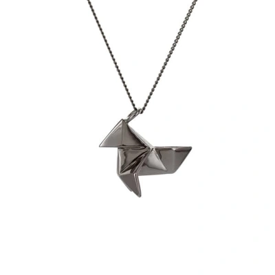 Gucci Cuckoo Necklace Sterling Silver Gun Metal