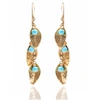GUCCI DELILAH LEAF EARRINGS GOLD &TURQUOISE