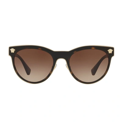 Versace Sunglasses In Dark Havana,brown Gradient