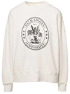 PALM ANGELS WHITE COLLEGE CLASSIC CREWNECK SWEATSHIRT IN COTTON WOMAN