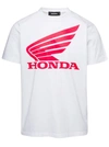 DSQUARED2 WHITE HONDA T-SHIRT WITH LOGO PRINT ON THE CHEST IN COTTON MAN