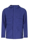 Woolrich Mountain Hidden Hood And Adjustable Hem Windbreaker In Blue