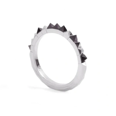 Gucci Crocodile Onyx Ring Silver