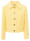 Patou Cropped Shirt Jacket In Yellow