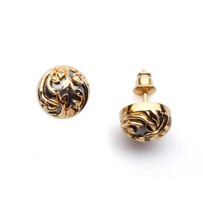 Gucci Dark Grey Pearl Stud Earrings