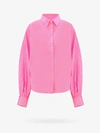 Made In Tomboy Claire Popeline Shirt With Balloon Sleeve In Pink