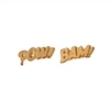 EDGE ONLY POW & BAM Letter Earrings in Gold