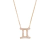 Latelita London Zodiac Star Sign Pendant Necklace Rose Gold Gemini