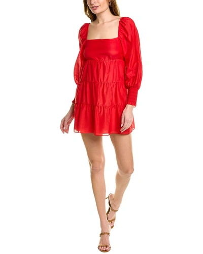 Alice And Olivia Alice + Olivia Rowen Silk-blend Mini Dress In Red