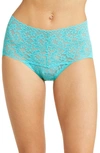 Hanky Panky Signature Lace Retro Thong In Tempting Turquoise