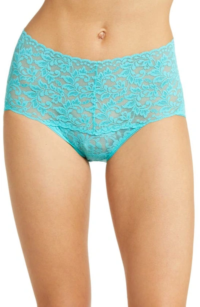 Hanky Panky Signature Lace Retro Thong In Tempting Turquoise