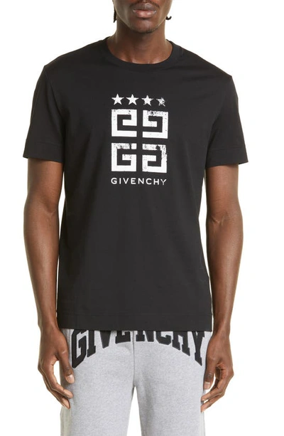 Givenchy Slim Fit 4g Logo Cotton Graphic T-shirt In Black